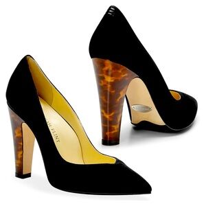 Sarah Flint Jay 100 Pumps – Black Suede with Tortoiseshell Heel (Size 40), new